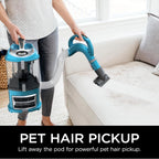 Shark NV380 Navigator Lift-Away Deluxe Upright Vacuum with Large Dust Cup Capacity, Swivel Steering, Upholstery Tool & Crevice Tool, Blue (Renewed)