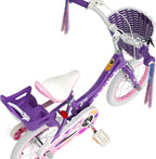 XJD Girls Bike for Toddlers 3-9 Years Old Kids, 12 14 16 Inch Kids Bike with Training Wheels, Streamers, Basket and Doll Seat