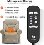 MCombo Triple Motor Power Lift Recliner Chair with Massage and Lumbar&seat Heating, Rolled Arms, Adjustable Headrest for Elderly People, Fabric 7888 (Beige, Medium)