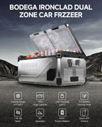 BODEGACOOLER 12 Volt Car Refrigerator, 79 Quart(75L) Portable Freezer Car Fridge Dual Zone With APP Control, -4℉-68℉ Electric Cooler, 12/24V DC and 100-240V AC, for Vehicles,Camping, RV, Outdoor