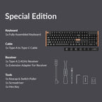 Keychron K10 HE Hall Effect Keyboard, Gateron Double-Rail Magnetic Nebula Switch, Full-Size Tri-Mode Wireless Keyboard with Rapid Trigger, Adjustable Actuation, RGB, Aluminum + Wooden Frame