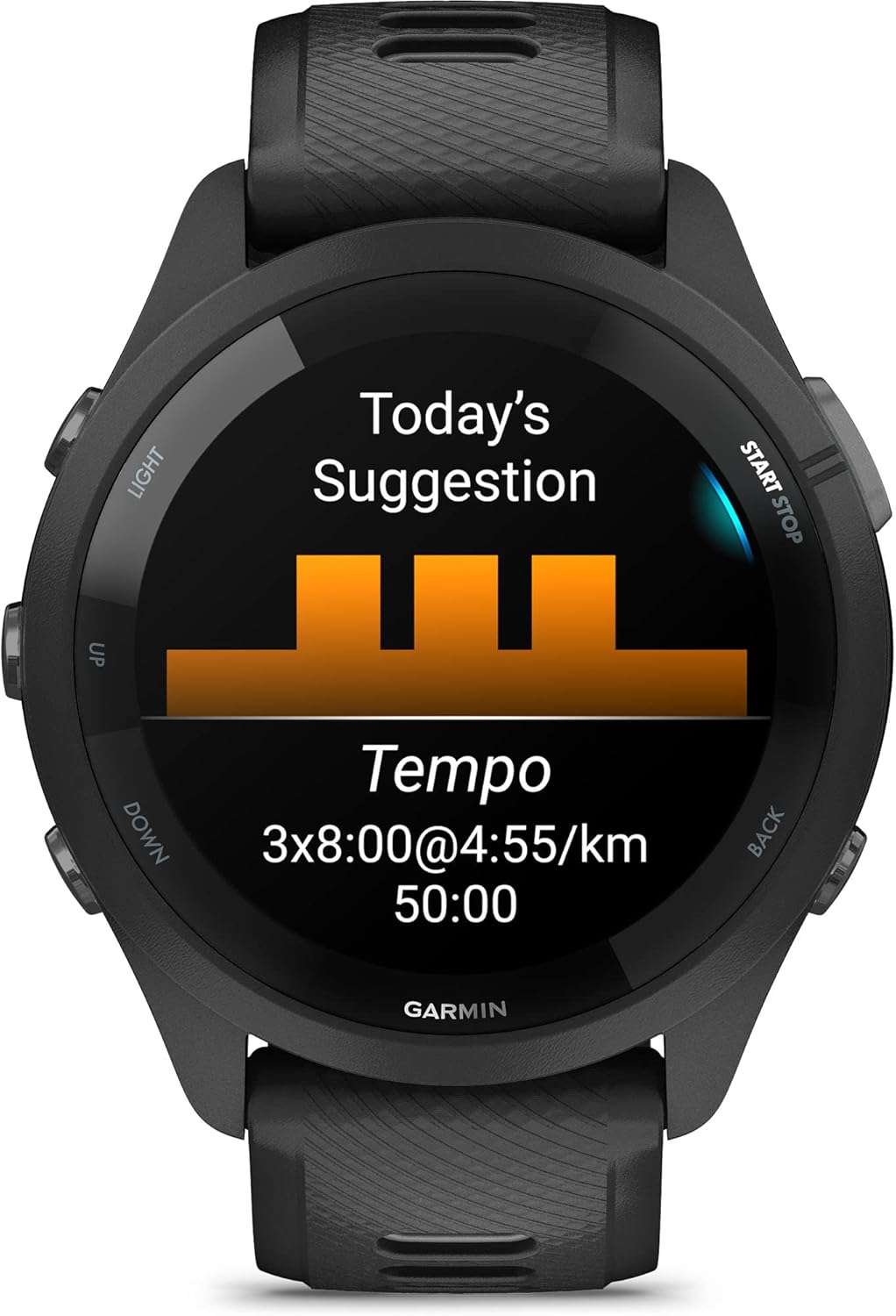 Garmin Forerunner 265 Running Smartwatch  Colorful AMOLED Display  Training Metrics and Recovery Insights  Black and Powder Gray (Renewed)
