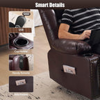 Power Lift Recliner Chair for Elderly, Oversized Leather Lift Chair with Heat and Massage, Dual Motor Zero Gravity Power Recliner Chair with Adjustable Headrest, Cup Holder & USB Port