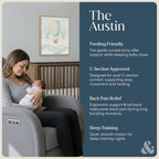 Austin Power Glider Recliner | Contemporary Nursery Glider Chair with Adjustable Headrest & Glide | Live Smart Stain-Resistant Fabric | Modern Recliner Chair for Nursery & Living Spaces, Gray