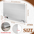 Ferraycle 2 Pack 20-1/2" W x 9" H 304 Stainless Steel Fryer Splash Guard for Stove & Kitchen, Oil Splatter Screen Protection, Heavy Duty Grease Barrier for Frying, Grilling, Easy Clean, Universal Fit