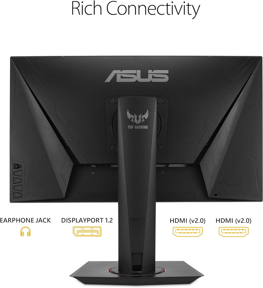 ASUS TUF Gaming VG259QM 24.5” Monitor  1080P Full HD (1920 x 1080)  Fast IPS  280Hz  G-SYNC Compatible  Extreme Low Motion Blur Sync 1ms  DisplayHDR 400  Eye Care  DisplayPort HDMI Black