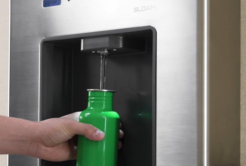 Sloan DropSpot Filtered On-Wall Bottle Filler DRS100-FIL-UNREF-SS - Water Dispenser, Touch-Free Sensor Operated, ADA Compliant