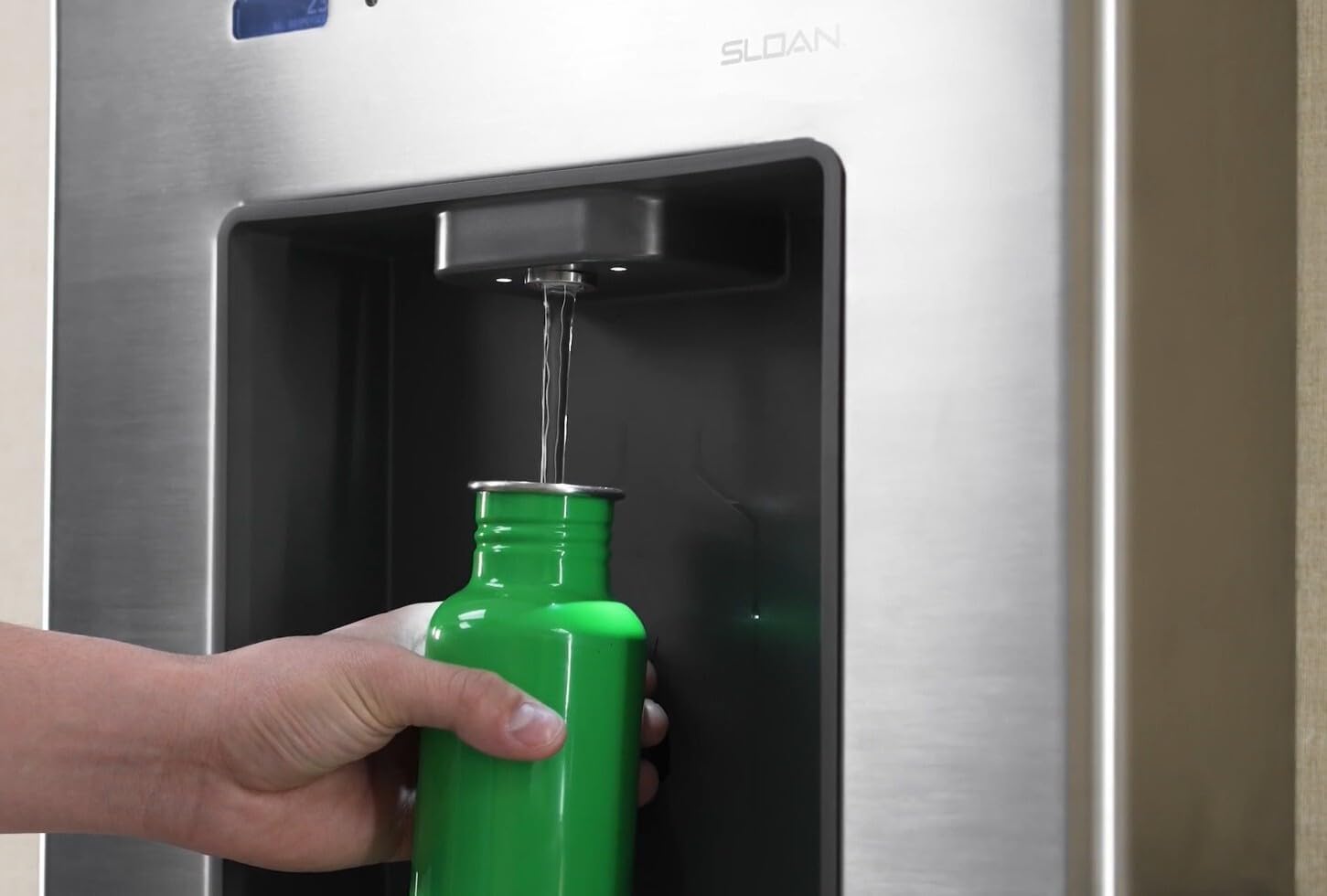 Sloan DropSpot Filtered On-Wall Bottle Filler DRS100-FIL-UNREF-SS - Water Dispenser, Touch-Free Sensor Operated, ADA Compliant