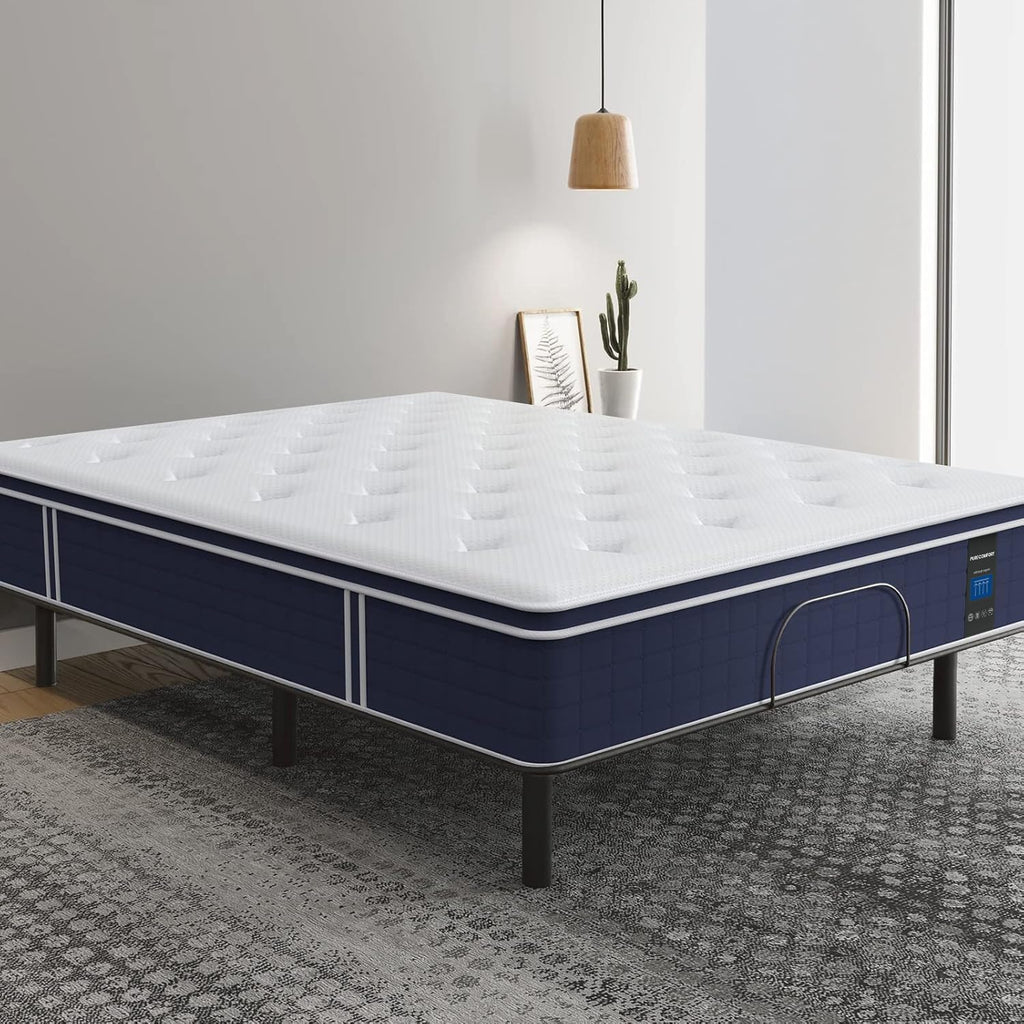 Coolvie Firm King Size Mattress 12 Inch for Adults, Hybrid King Mattress in a Box with Cooling Memory Foam, Pocket Spring for Motion Isolation, Extra Lumbar & Shoulder Support for Pain Relief, 80"x76"