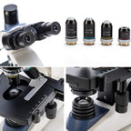 Swift SW380T 40X-2500X Magnification  Siedentopf Head  Research-Grade Trinocular Microscope Compound Lab with Wide-Field 10X/25X Eyepieces  Mechanical Stage  Ultra-Precise Focusing  Camera-Compatible