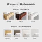 Nectar Bamboo Platform Bed Frame - California King - Natural - Floating Center Support Legs - 12” Height - Tool Free Set Up - Contemporary and Durable - Sturdy Wooden Slats - Holds Up to 800 Pounds