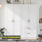 White Tall Kitchen Pantry Cabinet Organizers and Storage with Doors and Adjustable Shelves .Wood Large Gabinetes Para Cocina Office Bookshelf for Laundry Room Cabinets (31.5”W*15.7”D*71”H)
