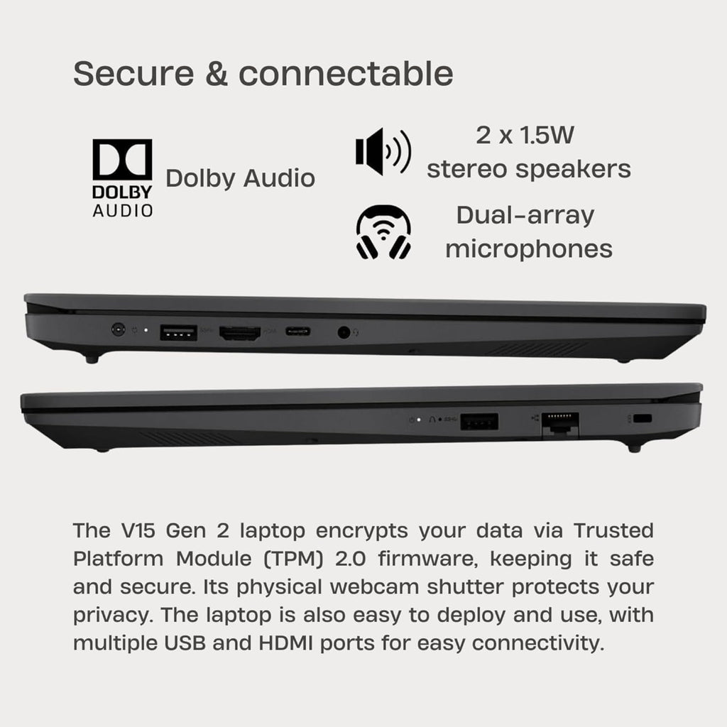 Lenovo 2026 New V15 Laptop for Student & Business | Intel Pentium 4-Core Processor | 15.6 FHD Screen (1920 x 1080) | 16GB RAM | 1TB SSD | Ethernet RJ-45 | Windows 11 with Office 365 for The Web