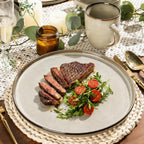 GBHOME Dinnerware Sets for 6, 18 Pieces Stoneware Plates and Bowls Sets, Scratch Resistant Dishes, Dishwasher & Microwave Safe, Reactive Glaze