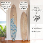 HEADWATERS STUDIO Personalized Wooden Surfboard Growth Chart for Wall, Surfboard Wall Decor, Surfboard Wall Art, Surf Decor, Surfboard Height Chart, Wood Surfboard Decor - Seaside (Shorty & Regular)