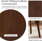 HULALA HOME Round Dining Table for 4, 42" Brown Wood Kitchen Table with Rubber Wooden Legs Small Circle Dinner Coffee Writing Table Space Saving Dinette for Dining Living Room - Acorn