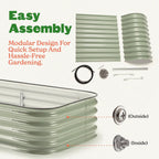Epic Gardening 5-in-1 Modular Galvanized Raised Garden Bed Kit  29" Tall Food-Safe Metal Planter Box  Large Raised Garden Beds Outdoor for Vegetables  Flowers  Herbs & Fruits - Mist Green