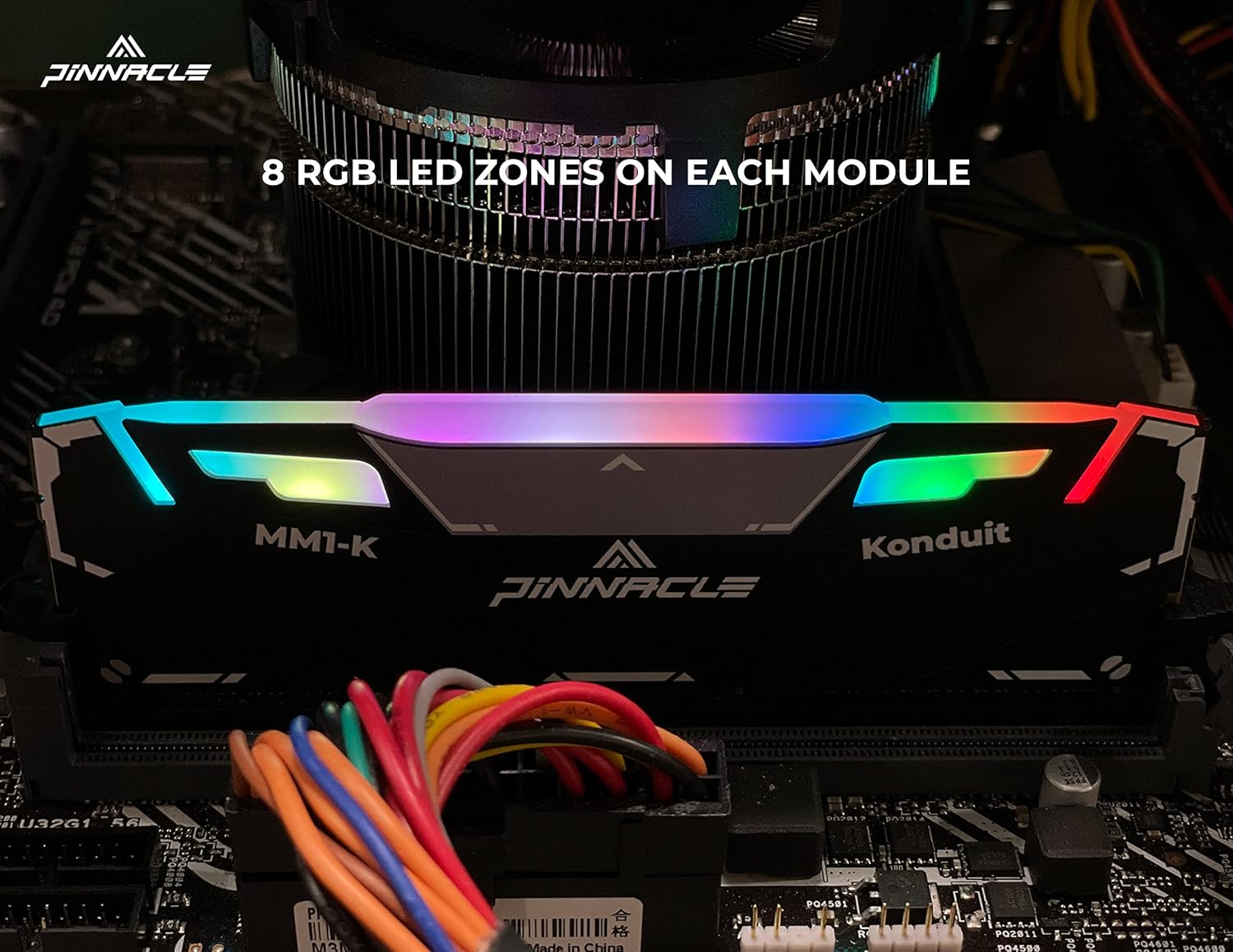 Timetec Pinnacle Konduit RGB 16GB KIT(2x8GB) DDR4 3200MHz PC4-25600 CL16-18-18-38 XMP2.0 Overclocking 1.35V Compatible for AMD and Intel Desktop Gaming PC Memory Module RAM - Black