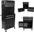 RYH 6 Drawers Rolling Tool Chest & Tool Box on Wheels | Heavy Duty Metal Cart with Ball Bearing Drawers | Fits US General Tool Box for Garage Storage (Black, 6 Drawers 3 in 1/51.99" H × 20.87" W)