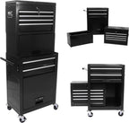 RYH 6 Drawers Rolling Tool Chest & Tool Box on Wheels | Heavy Duty Metal Cart with Ball Bearing Drawers | Fits US General Tool Box for Garage Storage (Black, 6 Drawers 3 in 1/51.99" H × 20.87" W)