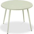 Best Choice Products Round 35.5in Dining Table for 4 w/Sturdy Wood Finish Steel Legs, Mid Century Modern, Space-Saving, Small Space Circle Dinette for Home, Kitchen, Apartment - Sage Green
