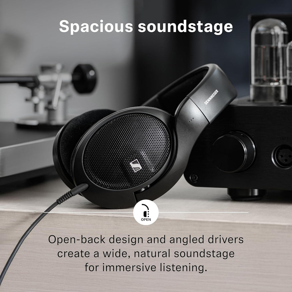 Sennheiser HD 560S Open-Back Over-Ear Wired Headphones – Neutral  Natural Sound for Music  Gaming  and Content Creation  Black