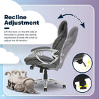 Serta Bryce Executive Office Chair - Ergonomic Computer Desk Chair with Patented AIR Lumbar Technology - Adjustable Height - Memory Foam Body Pillows - 360° Swivel Rolling Base - Bonded Leather - Gray