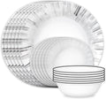 Corelle Vitrelle 18-Piece Service for 6 Dinnerware Set, Triple Layer Glass and Chip Resistant, Lightweight Round Plates and Bowls Set, Arica