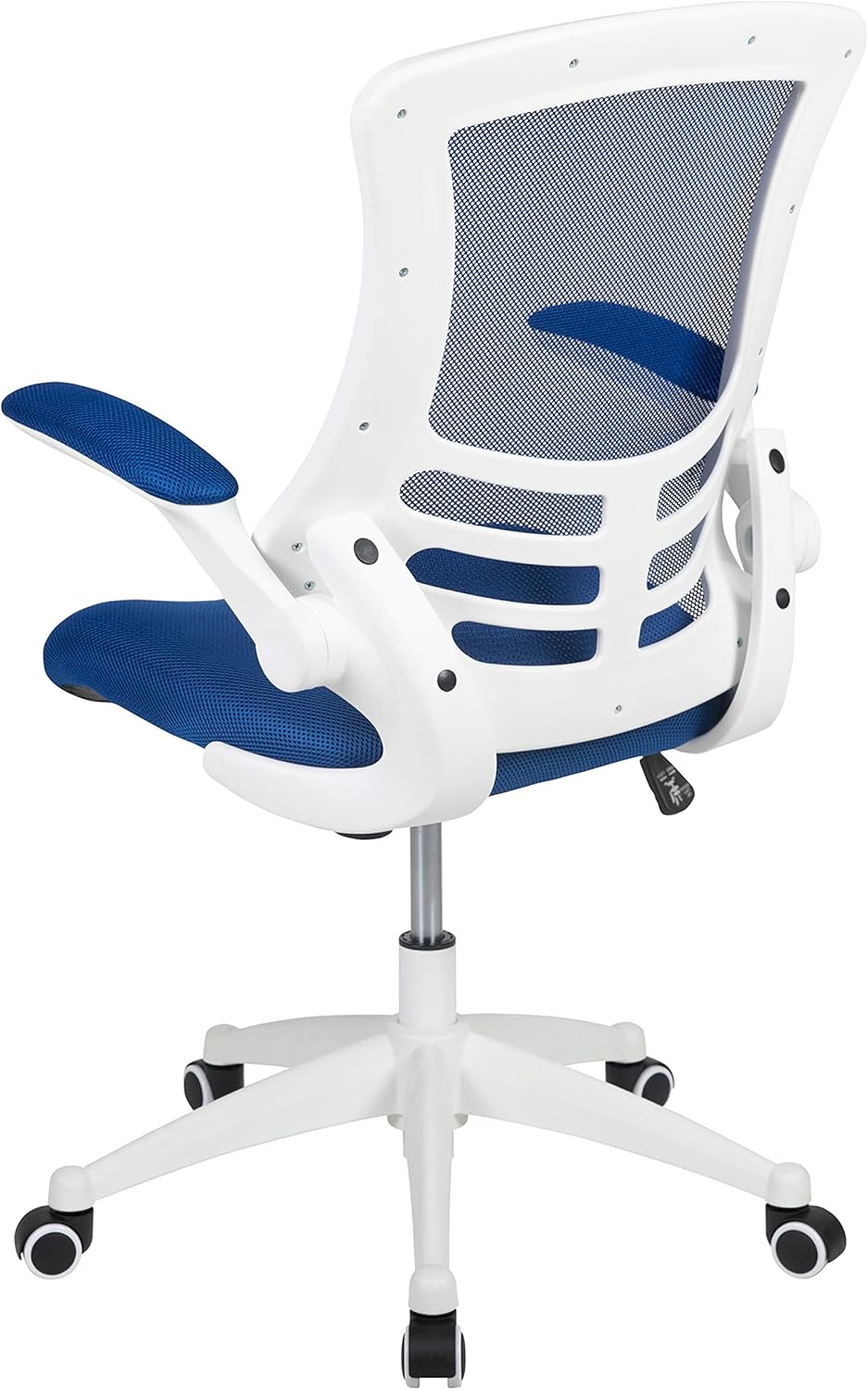 Flash Furniture Kelista Office Chair, Ergonomic, Mid-Back, White Frame, Blue Mesh with Swivel