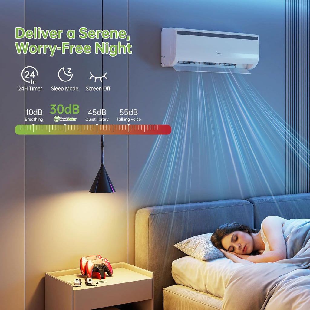 Real Relax 12000 BTU Mini Split Air Conditioner & Heater, 20 SEER2, 115V Inverter, Cools & Heats Up to 750 Sq.Ft, WiFi & Alexa Compatible, R454B Refrigerant, Included Installation Kit Ductless