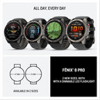 Garmin fēnix® 8 Pro  51mm  AMOLED Display  Premium Connected Multisport GPS Smartwatch  inReach® Technology  Sapphire  Titanium with Graphite/Black Silicone Band