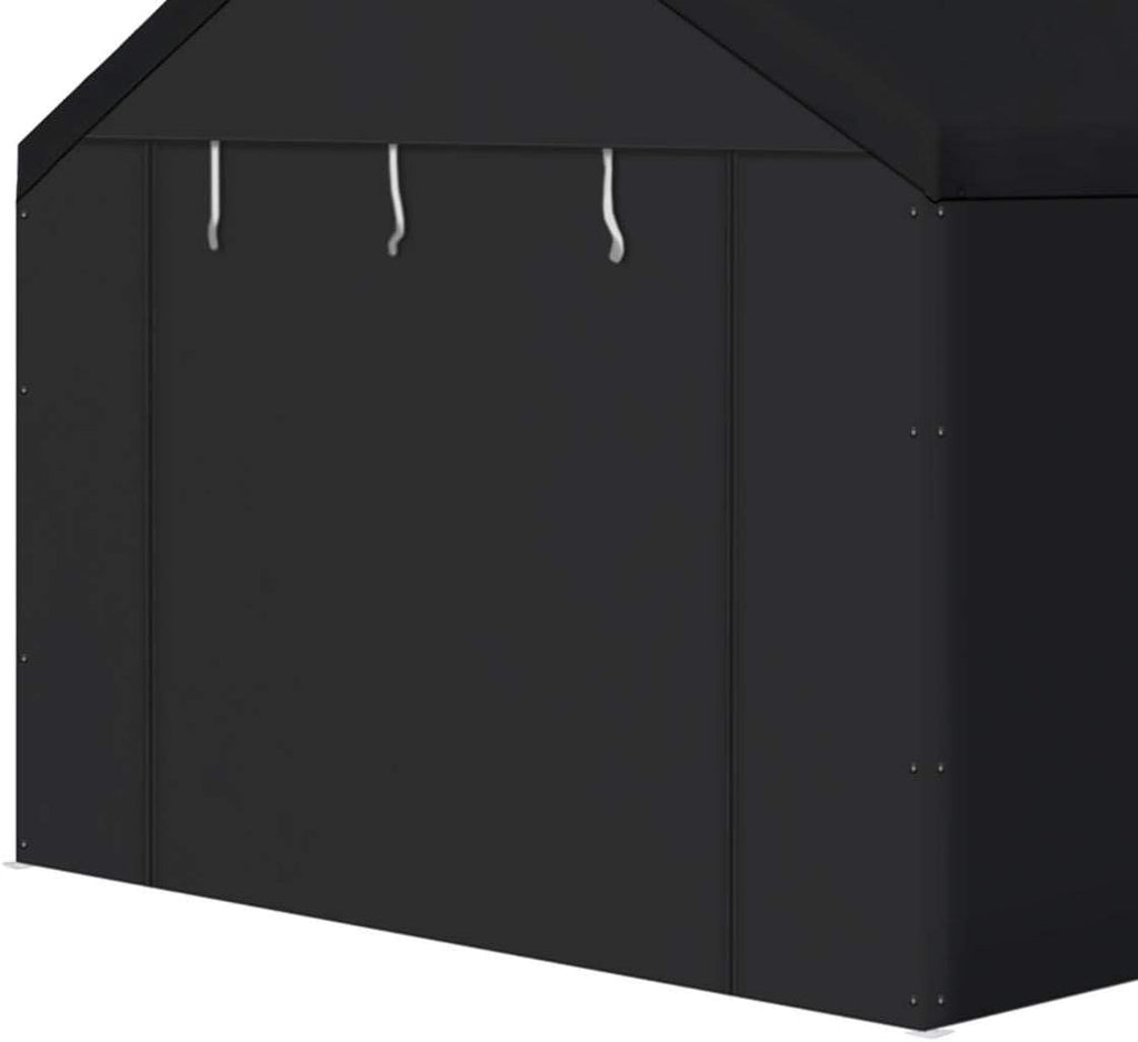 Caravan Canopy Car Tent Sidewalls for Carport, Garage & Shed, Domain, 10 x 20 Ft, Black (Roof and Canopy Not Included) - Portable Vehicle and Motorcycle Shelter - Large Outdoor Storage