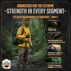 Prime Adventure 15-in-1 Tactical Survival Walking Stick & Hiking Staff – Heavy-Duty Collapsible Multitool for Camping, Hiking & Outdoor Survival Gear (8 Tubes, Premium Build)
