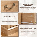 6 Drawer Dresser,Farmhouse Wood Chest of Drawers for Bedroom,47" Tall Dresser with Rustic Handles,Wood Drawer Organizer for Living Room,Hallway,Closet,Natural