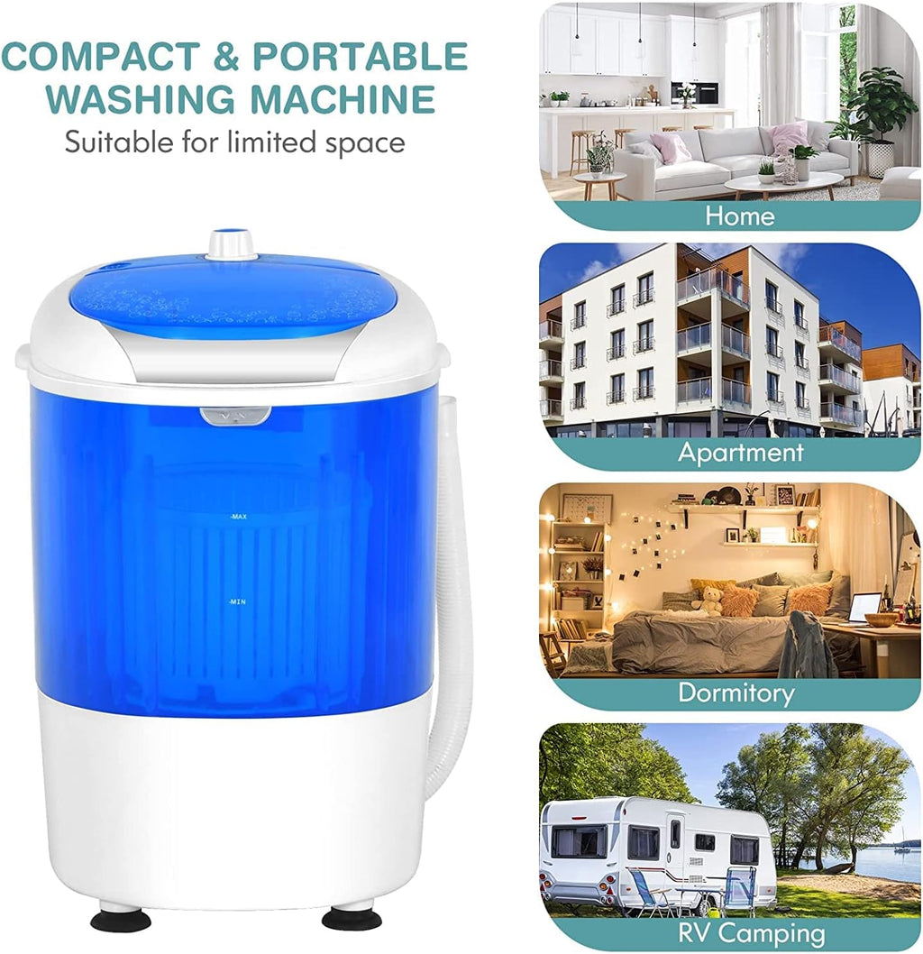 FUTADA Mini Washing Machine with Spin Dryer, Portable Clothing Washer Single Tub Washing Machine, 5.5lbs Washer Blue