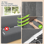 Arfntevss Stretch Sectional Couch Covers L Shaped Corner Sectional Sofa Cover Washable Jacquard Soft Fleece U Shape Sofa Slipcovers Anti Slip Furniture Protector for Dogs Pets (X-Large, Gray)