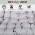 Double Hanging Egg Chair wth Stand, Patio Hammock Swing Chair with Cushion Loveseat for Bedroom, Balcony, Garden, Indoor, Outdoor