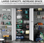 SISESOL Storage Cabinet with Doors and Shelves,71" Metal Storage Cabinet with Lock,5 Adjustable Shelf, Steel Lockers for Home Office,School,Shop,Garage Tool Utility Cabinets