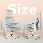 Home Office Desk Chairs, Ergonomic Office Chair with Lumbar Support & 3D Headrest, Computer Desk Chair with Flip-up Armrests, Perfect for Office or Study, Gray/Gold