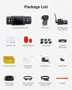 Vantrue New N4S 3 Channel Dash Cam  Front Rear Inside 2.7K+1440P+1440P Dashcam for Cars  Front and Rear Dual Channel  PlatePix™ Tech  STARVIS 2 Night Vision  Parking Mode  Wi-Fi  Support 1TB (RC18)