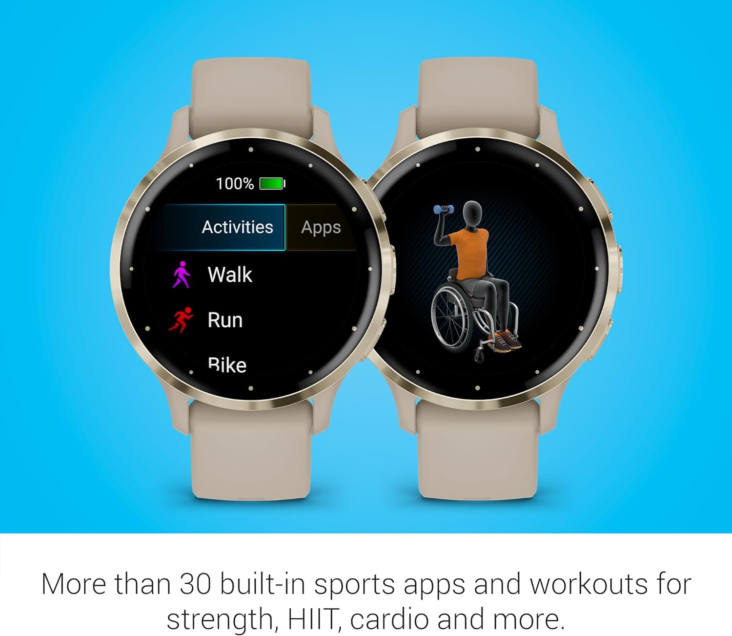 Garmin Venu 3S Soft Gold Stainless Steel Bezel 1.2-Inch AMOLED Touchscreen Display Smart Watch  Phone Supported with 41mm French Gray Case and Silicone Band