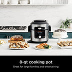 Ninja OL701 Foodi 14 in 1 SMART XL 8 Qt. Pressure Cooker Steam Fryer with SmartLid & Thermometer Auto Steam Release, that Air Fries, Proofs & More, 3 Layer Capacity, 5 Qt. Crisp Basket, Silver/Black