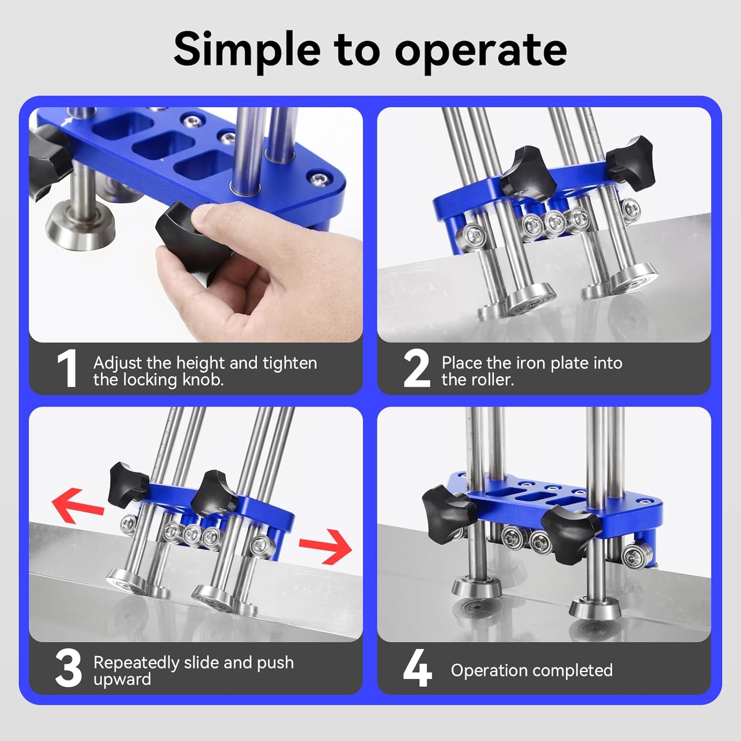 Sheet Metal Roller 2 Station Metal Bender， Metal Roofing Tools，Sheet Metal Fabrication，0-100° Bending Range，lightweight and highly portable， Large Sheet Metal Roller and Bending Tool(7in)