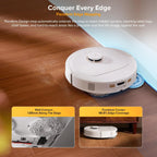 roborock Qrevo S5V Robot Vacuum and Mop, FlexiArm Edge Mopping, 12,000Pa Suction, Dual Zero-Tangle System, Smart Obstacle Avoidance, 10mm Mop Lifting, Auto Mop Washing & Warm Air Drying, White