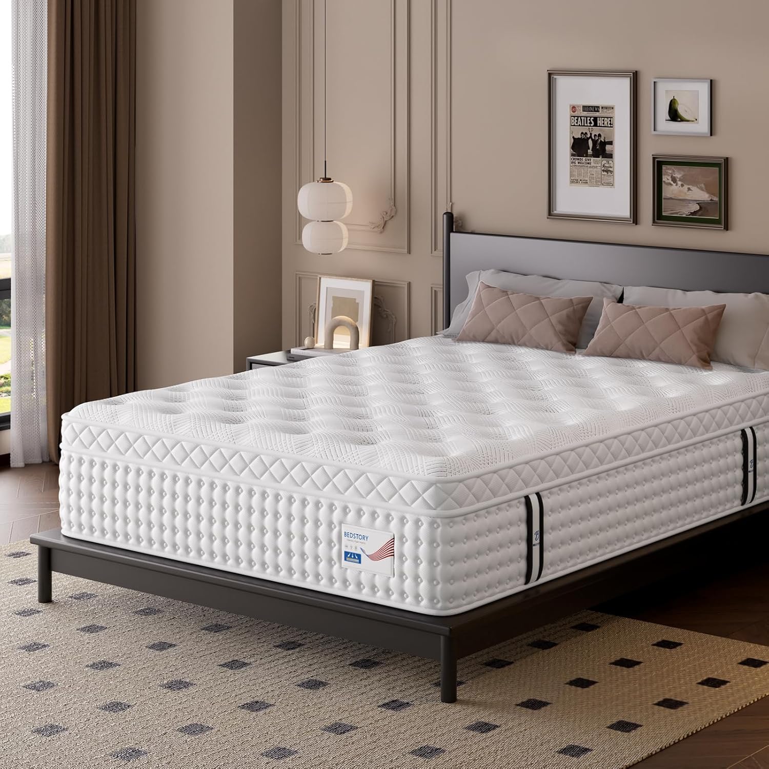 BedStory 14 inch Extra Firm Queen Size Mattress, Hybrid Mattress in a Box for Pressure and Back Pain Relief, Signature Collection Deep Sleep Mattresses, 10 Years Warranty, 365 Nights Trial