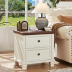 Farmhouse Bedroom Dresser and Nightstand Set of 4, 6 Drawer Tall & 5 Drawers Dresser & 2 Drawer Nightstand Set, Rustic Wood Furniture Set for Bedroom, Hallway, White
