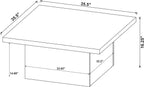 Coaster Home Furnishings - Devar - Wood - Square Coffee Table with Plinth Base, Geometric Design and Transitional Style - Living Room - Dark Pine - 710888