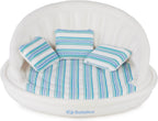 Solstice Inflatable Pool Lounger Float for Relaxation – Raft for Group Pool, Beach & Lake Use, Aqua Sofa with Pillows, White