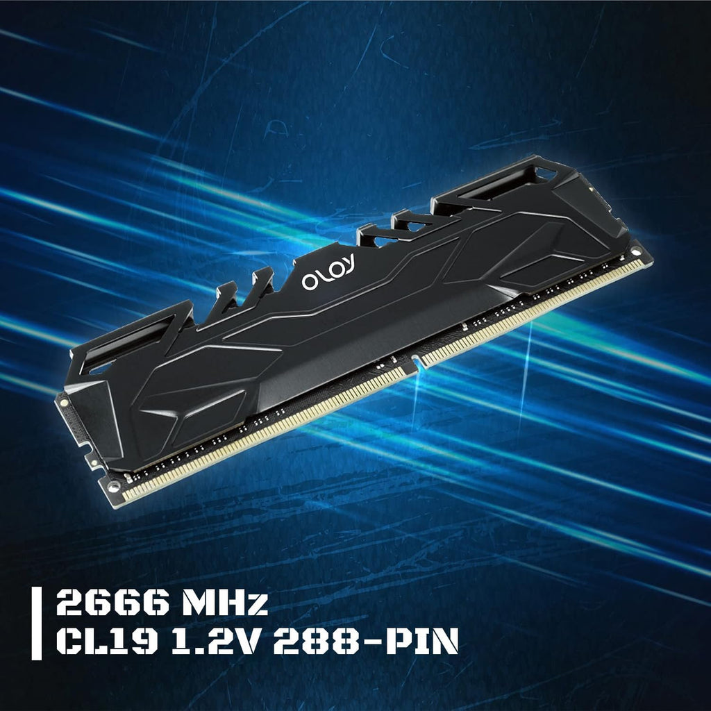 OLOy DDR4 RAM 16GB (2x8GB) Black Owl 2666 MHz CL19 1.2V 288-Pin Desktop UDIMM (MD4U0826190BJ0DA)