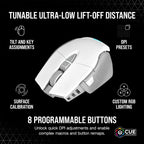Corsair M65 RGB Ultra Wireless Tunable FPS Wireless Gaming Mouse - Sub-1ms Slipstream Wireless Technology, 26,000 DPI Optical Sensor, Up to 120 Hours of Battery Life, 8 Programmable Buttons - White